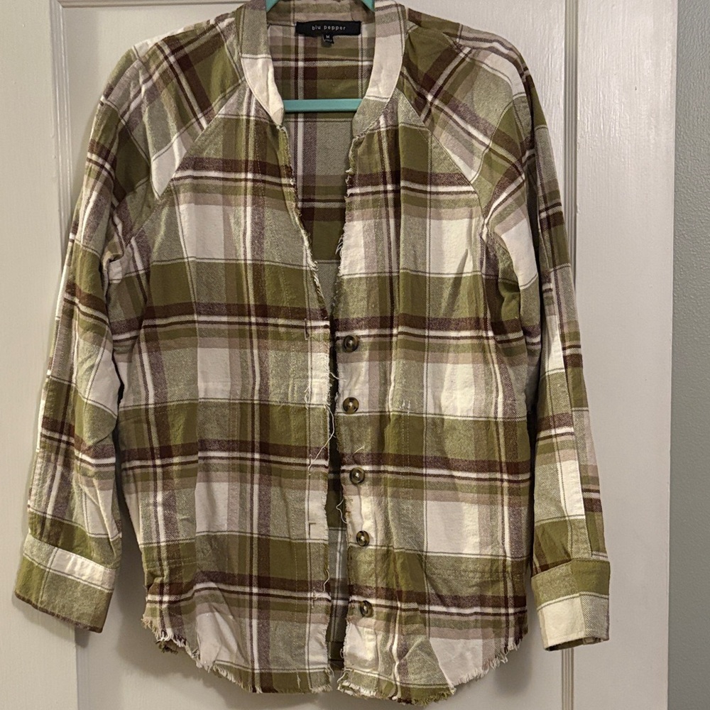 Blu Pepper Olive Plaid Jacket